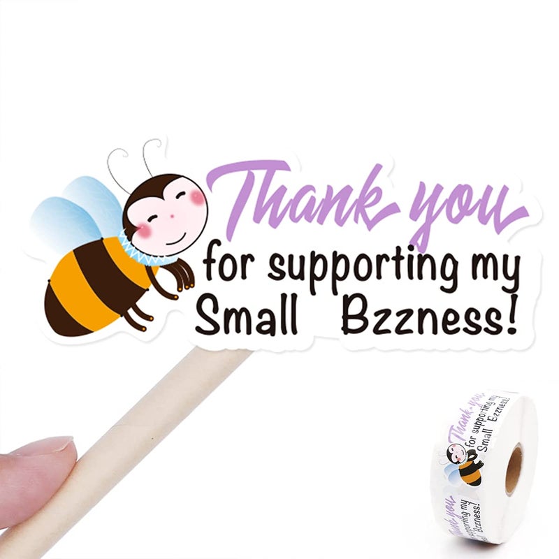 Wailozco شكرًا لك على دعم ملصقات My Small Bzzness، ملصقات شكرًا لك، ملصقات مصنوعة يدويًا، ملصقات المتاجر الصغيرة، ملصقات المظاريف للشركات الصغيرة، بائعي التجزئة عبر الإنترنت، السلع المصنوعة يدويًا، 500 ملصق لكل لفة - Image 1